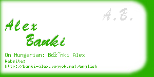 alex banki business card